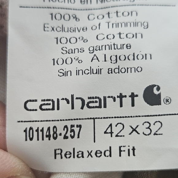 CARHARTT Men's Force Relaxed Fit Cargo Pants Size 42x32 Ripstop Khaki 101148-257 - Picture 15 of 15